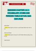 2025&sol;2026 CHAPTER 2 & 3 - VOCABULARY&colon; ATOMS AND PERIODIC TABLE ACTUAL Q&A 100&percnt; PASS