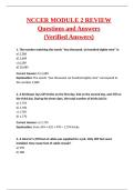 NCCER MODULE 2 REVIEW EXAM Latest 2025 Actual Questions and Verified Answers &lpar;2025 &sol; 2026&rpar; A&plus; Grade 100&percnt; Guarantee Verified by Experts&period;