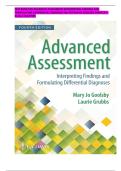 TEST BANK FOR Advanced Assessment Interpreting Findings and Formulating Differential Diagnoses 4th Edition Goolsby All Chapters 1 - 22 &vert; Complete Revised Latest Updated Edition  GRADED A&plus;