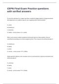 CEPN Final Exam Practice questions with verified answers