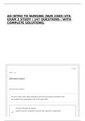 AO INTRO TO NURSING &lpar;NUR 2300&rpar; UTA EXAM 2 STUDY &vert; 147 QUESTIONS &vert; WITH COMPLETE SOLUTIONS&period;