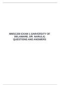  MMSC200 EXAM 1 &lpar;UNIVERSITY OF DELAWARE&comma; DR&period; NARULA&rpar; QUESTIONS AND ANSWERS