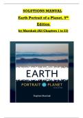 SOLUTIONS MANUAL &mdash; Earth&colon; Portrait of a Planet &lpar;5th Edition&rpar; by Stephen Marshak &vert; Complete Chapters 1&ndash;23 &vert; Verified Answers & Explanations