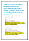 NREMT EMT&lpar;Form 327&rpar; Exam With Actual Questions & Verified Answers&comma;Plus Rationales&sol;Expert Verified For Guaranteed Pass Graded A&plus;&sol;2026 &sol;Latest Update&sol;Instant Download Pdf