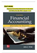 TEST BANK &mdash; Financial Accounting&colon; Information for Decisions &lpar;11th Edition&rpar; by John Wild &vert; Chapters 1&ndash;12 &vert; Verified Questions & Answers