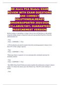 BD Alaris PCA Module EXAM REVIEW WITH EXAM QUESTIONS AND CORRECT SOLUTIONS&vert;ALREADY GRADED&vert;UPDATED 2025&sol;2026 SYLLABUS&vert;100&percnt; GUARANTEED PASS&excl;&excl;&vert;NEWEST VERSION&vert;