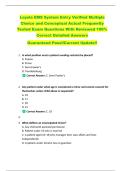 Loyola EMS System Entry Verified Multiple  Choice and Conceptual Actual Frequently  Tested Exam Questions With Reviewed 100&percnt;  Correct Detailed Answers   Guaranteed Pass&excl;&excl;Current Update&excl;&excl; 