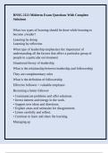 RNSG 2121 Midterm Exam Questions With Complete Solutions