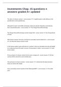 Investments Chap&period; 15 questions n answers graded A&plus; updated