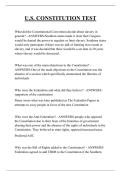 U&period;S&period; CONSTITUTION TEST QUESTIONS AND ANSWERS 2025