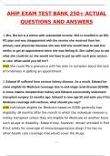 AHIP EXAM TEST BANK OVER 250&plus; QUESTIONS Latest 2025 Actual Questions and Verified Answers &lpar;2025 &sol; 2026&rpar; A&plus; Grade 100&percnt; Guarantee Verified by Experts