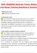 AHIP TRAINING Medicare Fraud&comma; Waste&comma; and Abuse Training Exam Latest 2025 Actual Questions and Verified Answers &lpar;2025 &sol; 2026&rpar; A&plus; Grade 100&percnt; Guarantee Verified by Experts