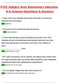FTCE Subject Area - Elementary Education K-6 Science Latest 2025 Actual Questions and Verified Answers &lpar;2025 &sol; 2026&rpar; A&plus; Grade 100&percnt; Guarantee Verified by Experts