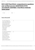 ECO 4223 Final EXAM&comma; comprehensive questions and verified answers QUESTIONS WITH ACCURATE ANSWERS &vert; MULTIPLE CHOICES &vert;20252026&excl;