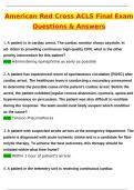American Red Cross ACLS Final Exam Latest 2025 Actual Questions and Verified Answers &lpar;2025 &sol; 2026&rpar; A&plus; Grade 100&percnt; Guarantee Verified by Experts