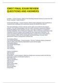 CMGT FINAL EXAM REVIEW QUESTIONS AND ANSWERS