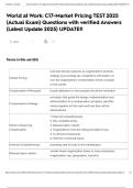 World at Work&colon; C17-Market Pricing TEST 2025 &lpar;Actual Exam&rpar; Questions with verified Answers &lpar;Latest Update 2025&rpar; UPDATE&excl;&excl;