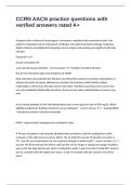 CCRN AACN practice questions with verified answers rated A&plus;