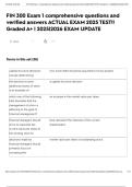 FIN 300 Exam 1 comprehensive questions and verified answers ACTUAL EXAM 2025 TEST&excl;&excl; Graded A&plus; &vert; 2025&vert;2026 EXAM UPDATE