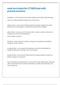 med cert study for CT DDS test with precise answers