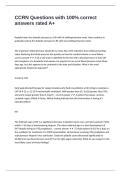 CCRN Questions with 100 &percnt;correct answers rated A&plus;
