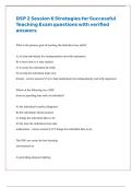 DSP 2 Session 6 Strategies for Successful Teaching Exam questions with verified answers 