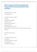 DSP 2 Session 10 Positive Behavior Support Part 2 Exam questions with answers 