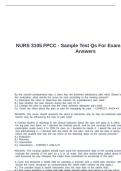 NURS 3105 FPCC - Sample Test Qs For Exam 1 With Correct Answers