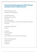 Session 8 Risk Management &lpar;DSP 2&rpar; Exam questions with verified answers