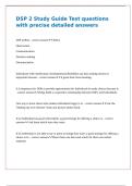 DSP 2 Study Guide Test questions with precise detailed answers 