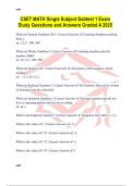 CSET MATH Single Subject Subtest 1 Exam Study Questions and Answers Graded A 2025