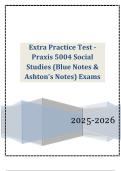 Extra Practice Test - Praxis 5004 Social Studies &lpar;Blue Notes & Ashton's Notes&rpar; Exams