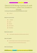 Edexcel GCSE Biology Questions & Correct Answers &vert; Latest Test 2025 &vert; A&plus; Graded