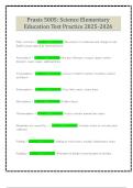 Praxis 5005&colon; Science Elementary Education Test Practice 2025-2026