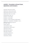ALEKS - Formulas to Know Exam Questions and Answers