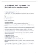 ALEKS Basic Math Placement Test Review Questions and Answers