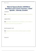 Edexcel IGCSE Physics Definitions&comma; Questions & Correct Answers &vert; Latest 2025 Update