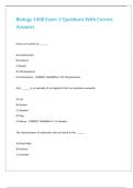Biology 1408 Exam 3 Questions With Correct Answers
