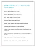 Biology 1408 Exam 1 Ch&period; 1-3 Questions With Correct Answers&period;