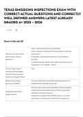 TEXAS EMISSIONS INSPECTIONS EXAM WITH CORRECT ACTUAL QUESTIONS AND CORRECTLY WELL DEFINED ANSWERS LATEST ALREADY GRADED A&plus; 2025 &ndash; 2026