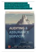 TEST BANK For Auditing and Assurance Services&comma; 9th Edition By Timothy Louwers&comma; Penelope Bagley&comma; Verified Chapter 1 - 12&comma; All Chapters &comma;Complete Newest Version Updated GRADE A&plus;