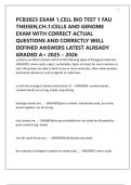 PCB3023 EXAM 1&comma;CELL BIO TEST 1 FAU THEISEN&comma;CH&period;1&colon;CELLS AND GENOME EXAM WITH CORRECT ACTUAL QUESTIONS AND CORRECTLY WELL DEFINED ANSWERS LATEST ALREADY GRADED A&plus; 2025 &ndash; 2026