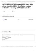 WATER RESTORATION exam IICRC Exam fully solved & updated 2025-2026&lpar;latest version verified for accuracy&rpar; &vert; 20242025Latest&excl;&excl;