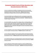 Community Health Practice B Exam Questions And Accurate Answers 100&percnt; Pass 