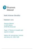 EDEXCEL history 9hi0-30 advanced paper 3 themes in breadth with aspects in depth option 30 lancastrians&comma; yorkists and henry vii&comma; 1399&ndash;1509 mark scheme june-2025
