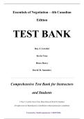 Test Bank &mdash; Essentials of Negotiation&comma; 4th Canadian Edition &mdash; Roy J&period; Lewicki&comma; Kevin Tasa&comma; Bruce Barry & David M&period; Saunders