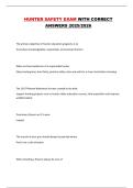 HUNTER SAFETY EXAM WITH CORRECT ANSWERS 2025&sol;2026