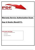 Warranty Service Authorization Exam ASP & Onsite &lpar;RWST217&rpar;&period;