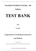 Test Bank &mdash; Essentials of Pediatric Nursing&comma; 4th Edition &mdash; Terri Kyle & Susan Carman