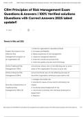 CRM Principles of Risk Management Exam Questions & Answers | 100% Verified solutions |Questions with Correct Answers 2025 latest update!!